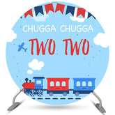 Blau Und Rot Zug Geburtstag Runden Hintergrund Für Party