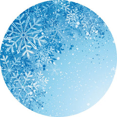 Blau Und Weiß Schneeflocke Runden Winter Geburtstag Hintergrund
