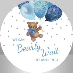 Blau Luftballons Runden Teddy Baby Dusche Hintergrund Bausatz