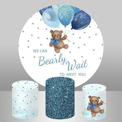 Blau Luftballons Runden Teddy Baby Dusche Hintergrund Bausatz