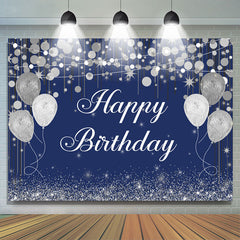 Blau Das Buch Und Silber Ballon Glücklich Geburtstag Hintergrund