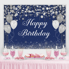 Blau Das Buch Und Silber Ballon Glücklich Geburtstag Hintergrund