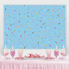 Blau gefärbte Süßigkeiten Stückchen einfacher Happy Birthday Hintergrund