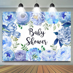 Blau Blumen In Voll blühen Blumen babydusche Hintergrund