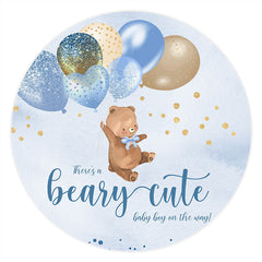 Blau Funkeln Luftballons Tragen Runden Baby Dusche Hintergrund