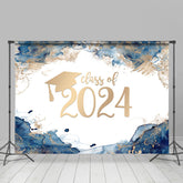 Blau Gold Pulver Tinte Kunst Mädchen Abschluss Hintergrund