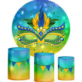 Blau Gradient Bokeh Runden Maske Tanzen Party Hintergrund Bausatz