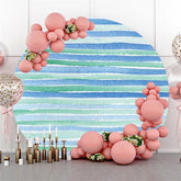 Blau Grün Streifen Kreis Geburtstag Hintergrund Für Party