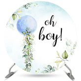 Blau Mond Oh Junge Runden Baby Dusche Dekoration Hintergrund