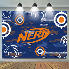 Blau Orange Nerf Theme Game Party Hintergrund für Jungen