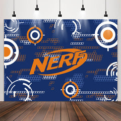 Blau Orange Nerf Theme Game Party Hintergrund für Jungen