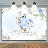 Blau Kürbis Ist An Der Weg Babydusche Hintergrund