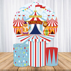 Blau Rot Streifen Zirkus Runden Geburtstag Hintergrund Bausatz