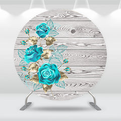 Blau Rose Hölzern Textur Runden Hintergrund Bausatz Für Mädchen