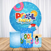 Blau Meer Sommer Schwimmbad Party Runden Geburtstag Hintergrund Bausatz