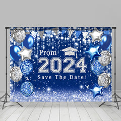 Blau Silber Luftballons Bokeh Abschluss Abschlussball Hintergrund