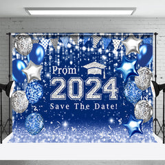 Blau Silber Luftballons Bokeh Abschluss Abschlussball Hintergrund