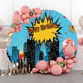 Blau Himmel Und Hoch Gebäude Runden Geburtstag Hintergrund