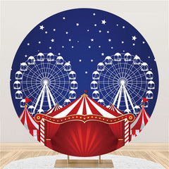 Blau Himmel Und Rot Zirkus Runden Glücklich Geburtstag Hintergrund