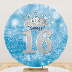 Blau Silber Bokeh Funkeln Runden 16 Geburtstag Hintergrund