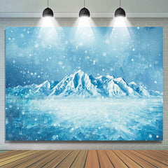Blau Schneeberg Und Schneeflocke Baby Dusche Hintergrund