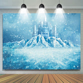 Blau Schneeberg Mit Schloss Baby Dusche Hintergrund