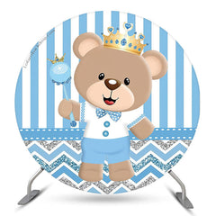 Blau Streifen Tragen Geburtstag Runden Hintergrund Abdeckung