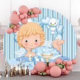 Blau Vertikal Streifen Wut Baby Vogel Runden Hintergründe