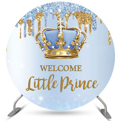 Blau Willkommen Wenig Prinz Runden Baby Dusche Hintergrund