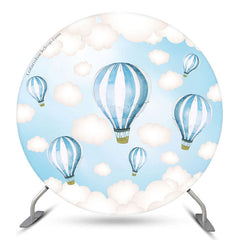 Blau Weiß Luftballon Runden Babydusche Hintergrund
