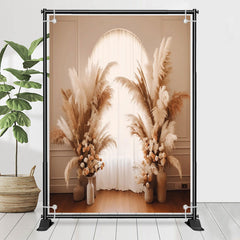 Bohemien Schilf Reis Bogen Fenster Hochzeit Hintergrund