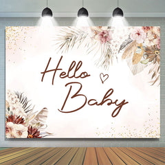 Boho Blumen Funkeln Hallo Babydusche Hintergrund