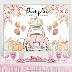 Boho Kürbis Und Funkeln Luftballons Babydusche Hintergrund