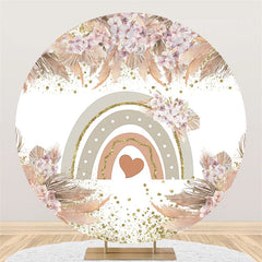 Boho Thema Regenbogen Licht Khaki Runden Hochzeit Hintergrund