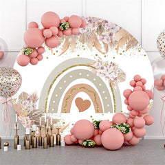 Boho Thema Regenbogen Licht Khaki Runden Hochzeit Hintergrund