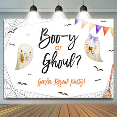 Buh Oder Ghou Schläger Halloween Thema Weiss Geschlecht Rev Hintergrund