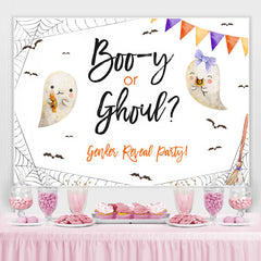 Buh Oder Ghou Schläger Halloween Thema Weiss Geschlecht Rev Hintergrund