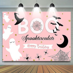 BOO Rosa Halloween Party Geburtstag Foto Verkaufsstand Hintergrund