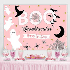 BOO Rosa Halloween Party Geburtstag Foto Verkaufsstand Hintergrund