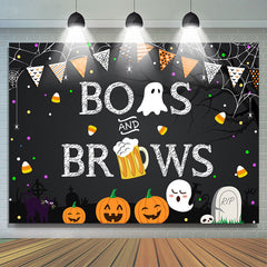 Buh Und Augenbrauen Kürbis Niedlich Halloween Party Hintergrund
