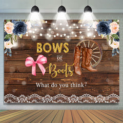 Bögen Oder Stiefel Blumen Rustikal Holz babydusche Hintergrund