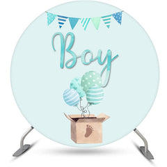 Junge Blau Ballon Einfach Kreis Babydusche Hintergrund