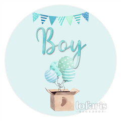 Junge Blau Ballon Einfach Kreis Babydusche Hintergrund