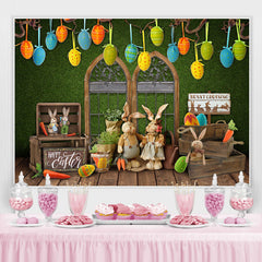 Lofaris Niedlich Hase Kreuzung Und Grün Wand Holz Hintergrund