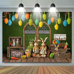 Lofaris Niedlich Hase Kreuzung Und Grün Wand Holz Hintergrund