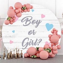 Junge Oder Mädchen Hölzern Liebe Kreis Baby Dusche Hintergrund