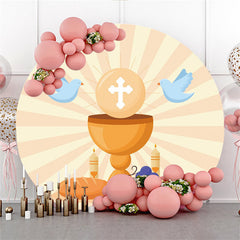 Brot Taube Und Streifen Glücklich Geburtstag Kreis Hintergrund