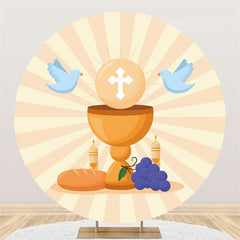 Brot Taube Und Streifen Glücklich Geburtstag Kreis Hintergrund