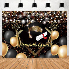 Hell Gold Und Ballon Funkeln Glückwunsch Grad Hintergrund