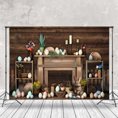 Braun Hölzern Ostern Eier Hase Ostern Hintergrund